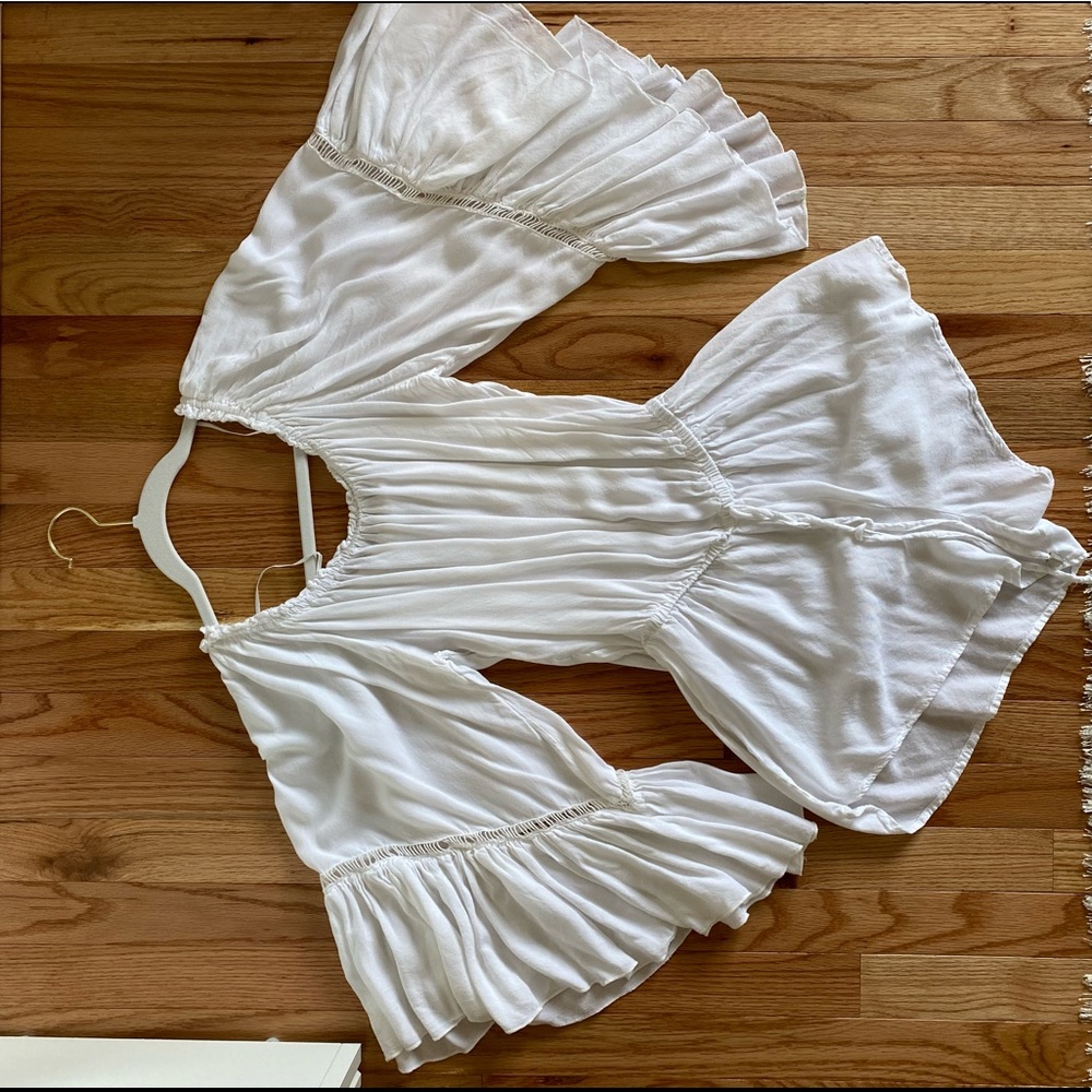Mini white flowy romper